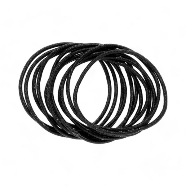 Mita Snag Free Elastic Thin Hair Ties Black (28 Pack)-LoveMy Makeup NZ